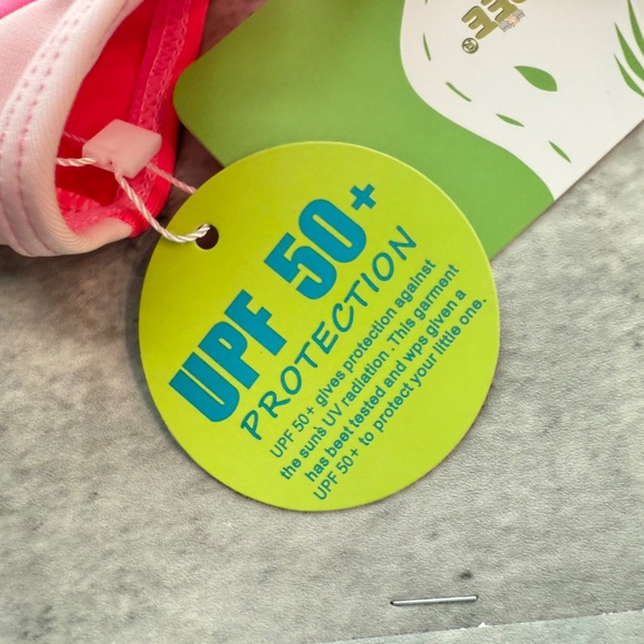 12-18m hot pink bathing suit Girls Pink Two Piece Swimsuit NWT - Picture 3 of 4